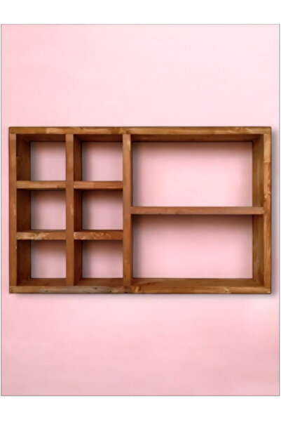 narım Ahşap Terek Bardaklık Duvar Rafı
