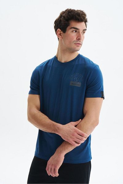 Arma Ανδρικό μπλουζάκι Indigo Regular Fit με στάμπα μονό ζέρσεϊ με λαιμόκοψη Y 29344472302