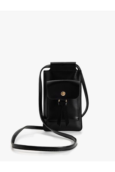 Koton Geantă crossbody din piele artificială cu accesoriu metalic și husă