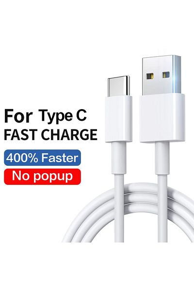 Choice 1.2m White Type C Cable 1.2m 2m Fast Charger Data Line For Samsung Galaxy S8 S9 S10 S21 Ultra Note