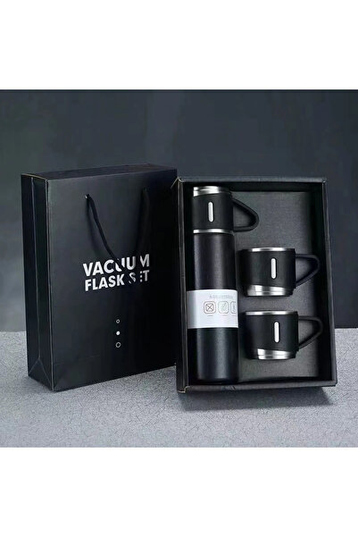 Genel Markalar Paslanmaz Çelik Termos 3 Bardaklı Termos Seti Vakumlu Termos S...