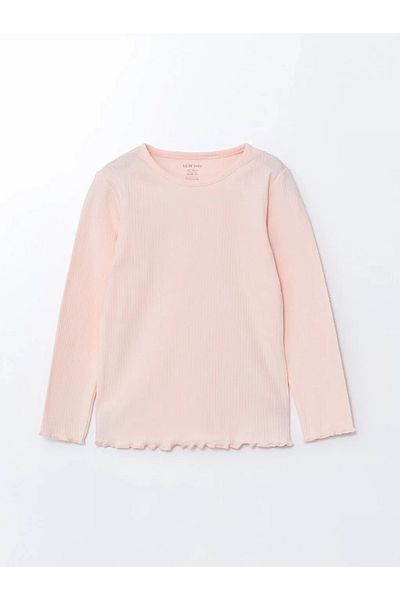 LC Waikiki Lcw Baby Pink Crew Neck Basic Baby Girl Blouse and Leggings 2Pcs