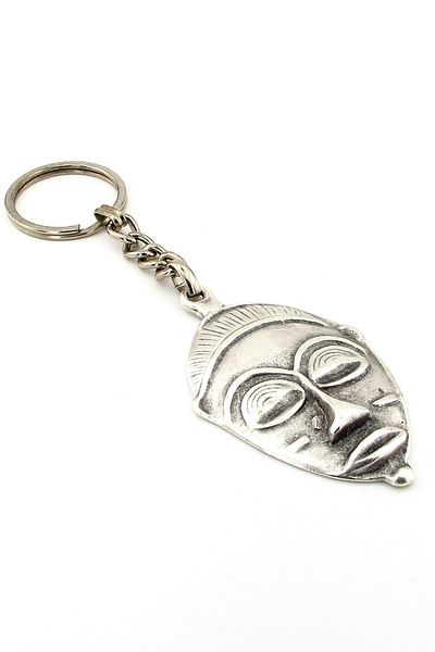 Solfera African Tribal Ceremonial Ritual Mask Metal Keychain Kc207