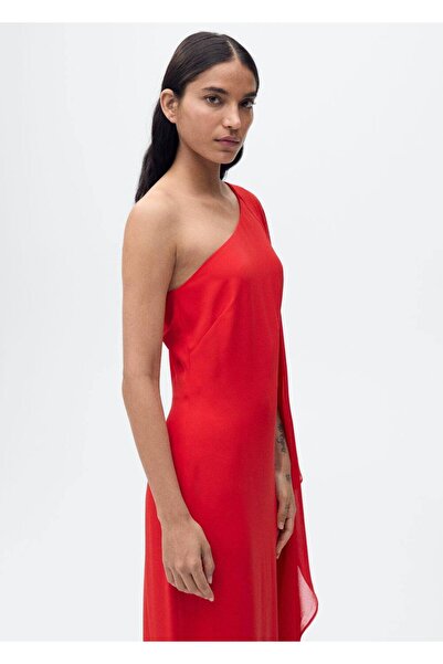 MANGO Woman Asymmetric Bell Cut Sleeve Dress
