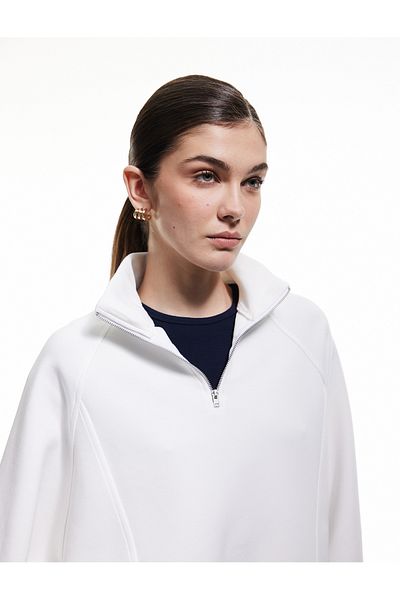 Koton Φούτερ με μακρυμάνικο γιακά Modal Fabric με μισό φερμουάρ