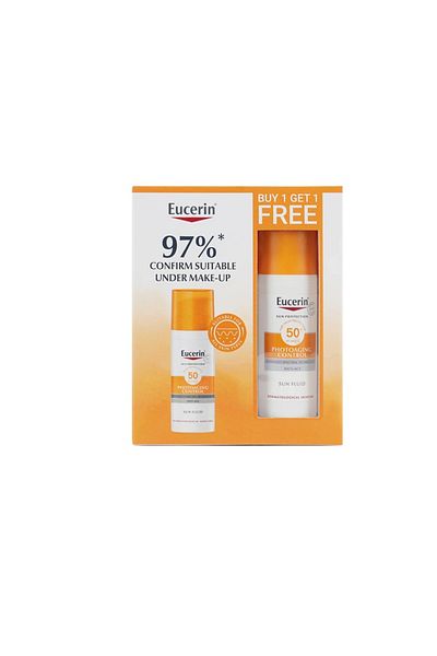 Eucerin سائل الحماية من الشمس المضاد للشيخوخة بمعامل حماية 50 من يوسيرين 1+1 مجاناُ