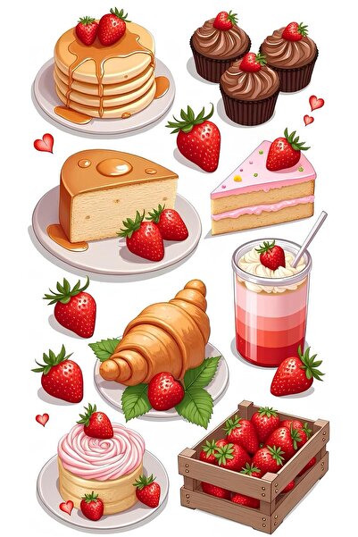 Rana İkra Art Tatlı Temalı Sticker Seti (6 Sayfa 107 Adet)