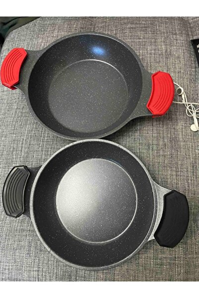 Genel Markalar Silikon Tutacak Tutmaç Seti 1 Çift Siyah 1 Çift Kırmızı Yeni Tavalara Tencerelere Sahanlara Uyumlu