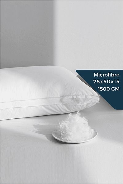 Art Comfort مخدة فندقية عالية الارتفاع 1500غ بحشوة مايكروفايبر فائقة النعومة وداعمة للرقبة