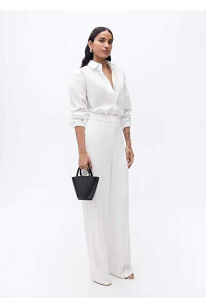 MANGO Woman Wideleg kumaş pantolon