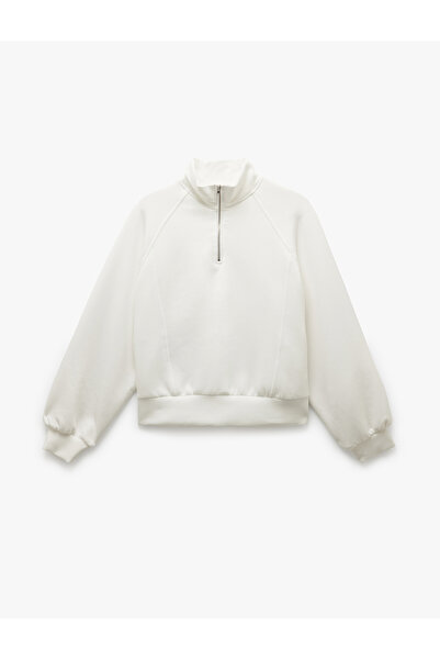 Koton Φούτερ με μακρυμάνικο γιακά Modal Fabric με μισό φερμουάρ