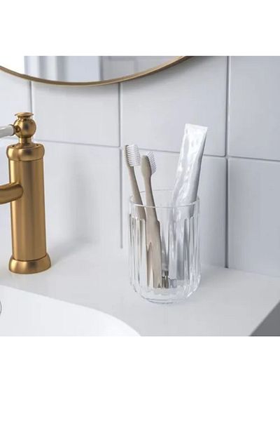 IKEA Premium Ποιότητα Προϊόντος Παραγωγή Ανθεκτικό Χρήσιμο Μοντέρνο Σχέδιο Γυάλινη βάση οδοντόβουρτσας 11 cm SILVTJÄRN