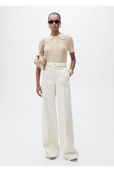 MANGO Woman Wideleg Jeans with High Waist