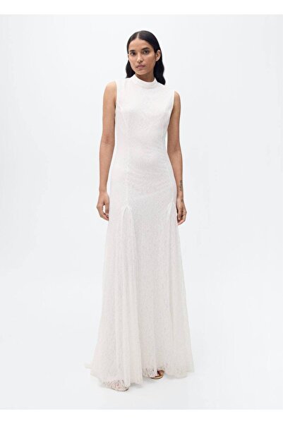 MANGO Woman Rochie cu detaliu din dantelă