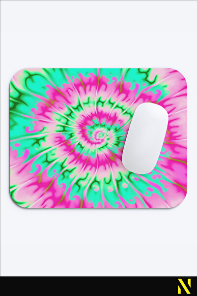 nilizma Цветна подложка за мишка с батик мотив и неплъзгаща се основа за дома и офиса