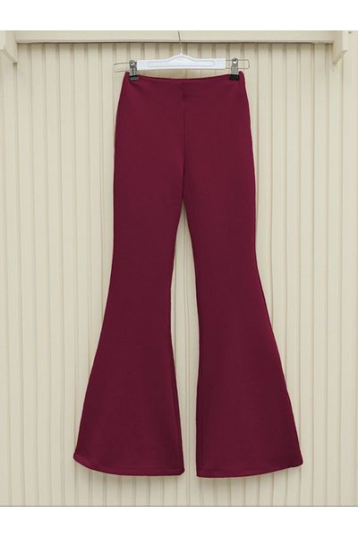 Modamorfo Spanish Leg Scuba Trousers - Claret Red