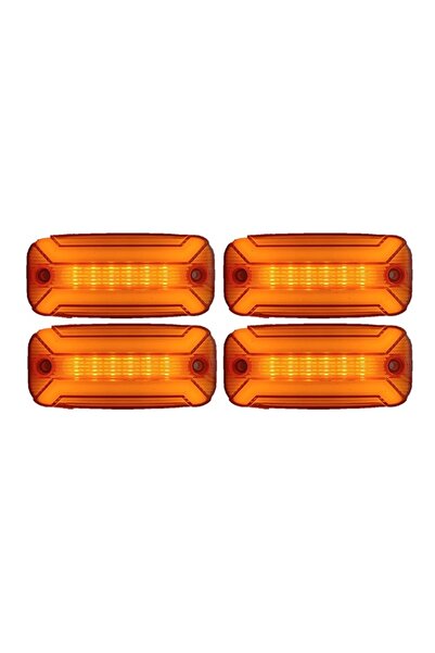 reyoto 4 Adet Neon Ledli Yan Dorse Kasa Lambası 12-24 Volt Melek Kanadı Turuncu