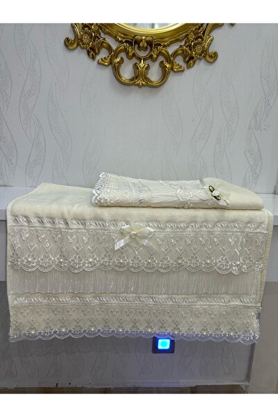 Yarençeyiz %100 Pamuklu Fransız Güpürlü Çeyizlik 2'li Havlu 50x90