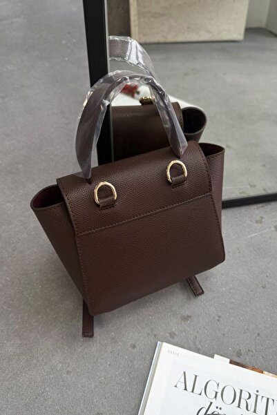 LEONAS Μίνι γυναικεία τσάντα χεριού και ώμου με κόμπο κόμπο Florence Bitter Brown