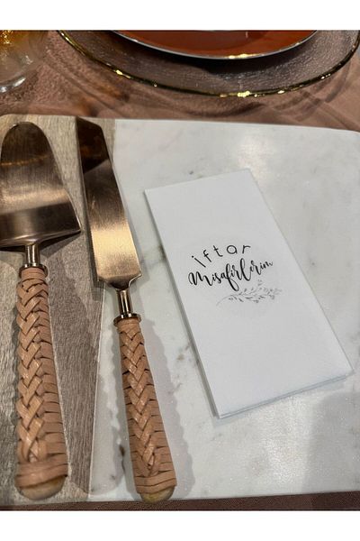 busrasdesign 16 Pack My Iftar Guests Printed Presentation Napkins