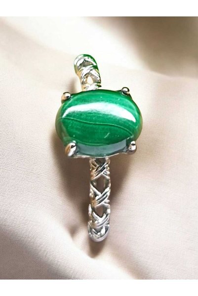 The Magıc of Healıng Malahit Natural Stone Adjustable Ring