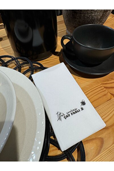 busrasdesign İftar Sonrası Çay Faslı Baskılı Sunum Peçetesi 16'lı