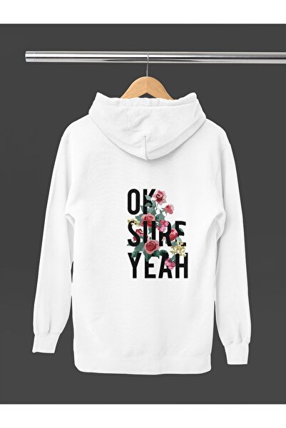 Butik Mânecă lungă pentru femei/fete OK SURE YEAH Transfer cu imprimeu cu glu...