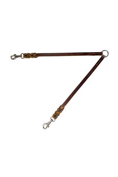 Rebel Dog Premium Genuine Leather Double, Double Dog Walking Strap, Harness 1.8cm//45cm