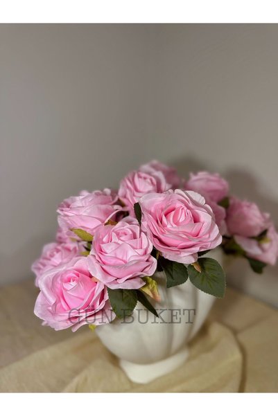 GÜNGÖR HEDİYELİK Yapay Pembe Gül 9 ADET