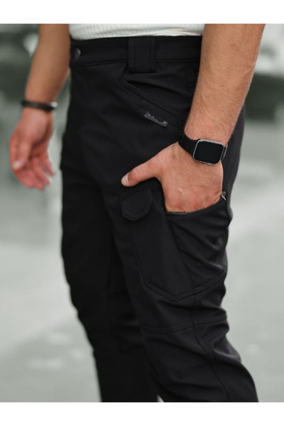 TRS YB GİYİM Erkek Sİyah Outdoor Kışlık Softshell Pantolon