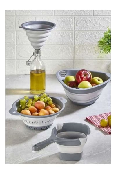 KdrElektronik Set of 4 Accordion Folding Strainers - Brass, Mug and Funnel Purpose