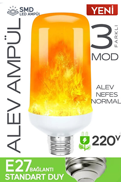 luciole 5w Alev Efektli Ampul Lamba Ateş Yanan Ampul E27 Duy Led Işık Şömine Ateş Kamp Lamba