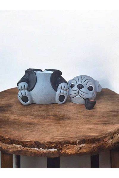 GLOBELUX Scrumieră decorativă cu design de lux Panda și câine (set de 2)