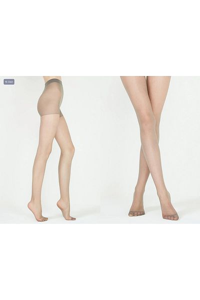 Penti Fit15 XL Size 4 Grey Silver Pantyhose - Silver Grey