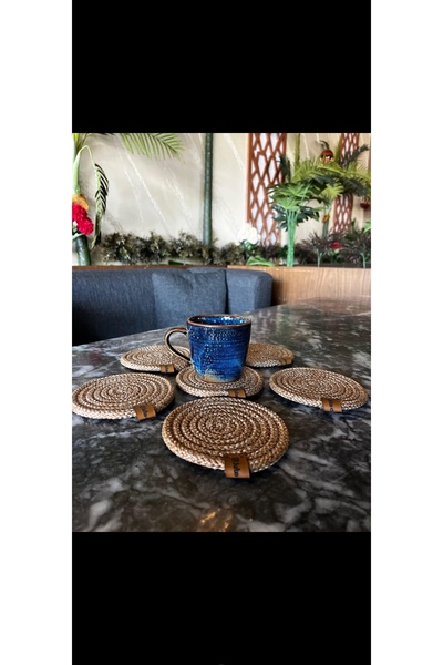 jute craft Set of 6 Jute Placemats Black