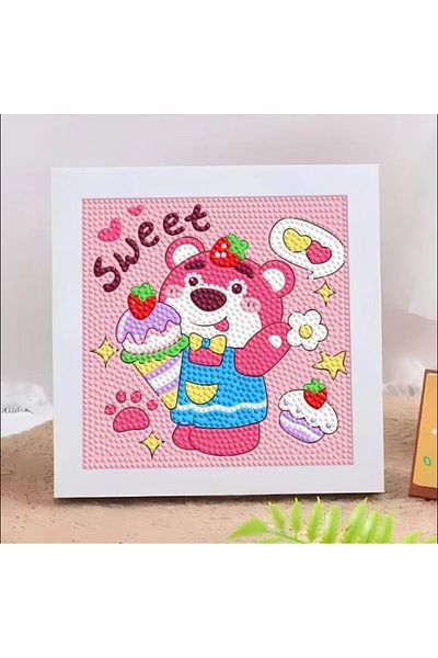 synshop 5D Set of Self-Made Teddy Care Bear and Lotso Pink Bear 5D Diamond Mosaic Painting