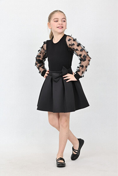 Nacar Kız Çocuk Alt Üst Takım Tshirt Etek 23 Nisan Gösteri Kıyafeti (FİYONK T...