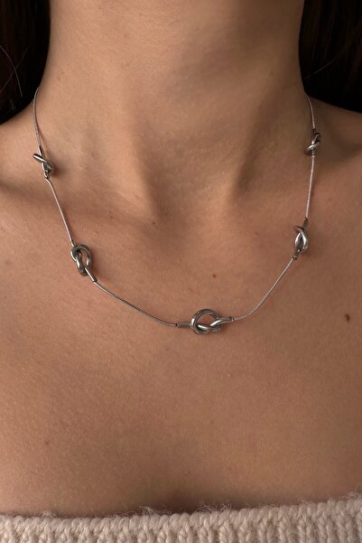 Okko Store قلادة عقدة من الفولاذ