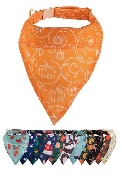 Elvellon Matching Bandana Dog Collar, 3 Sizes, 8 Pattern Options |   Durable and Stylish