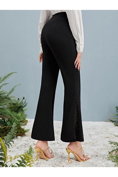 shop Women's High Waist Side Tulle Detailed Diving Leggings Pants
