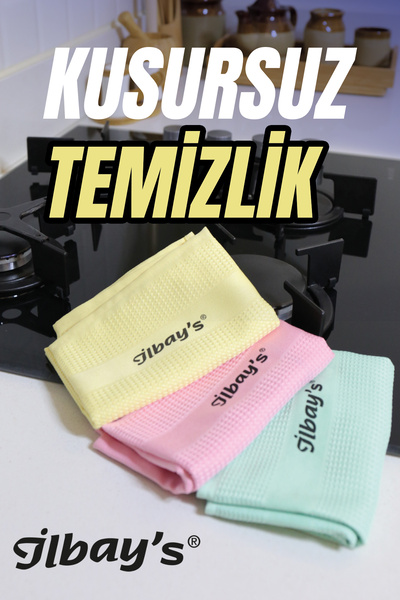 İLBAY'S 3'lü Mikrofiber Temizlik Bezi - (40CMX60CM EBATINDA)