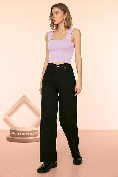 LİMABEL Rukiye Milano Candy Yana - Black High Waist and Wide Leg Pants 2025