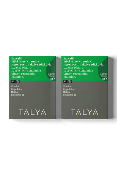 Talya Zencefil, Tıbbi Nane, Vitamin C Içeren Takviye Edici Gıda, 12 Adet Past...