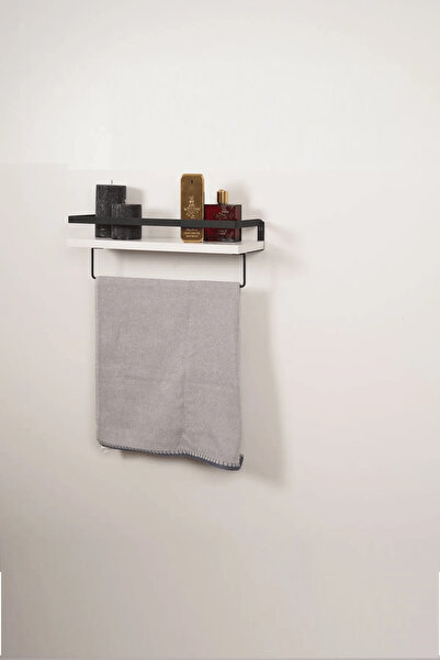 Dekortek Banyo Rafı 2 Raflı Havluluk Organizer Ahşap Metal Banyo Havluluk  2li Havluluk
