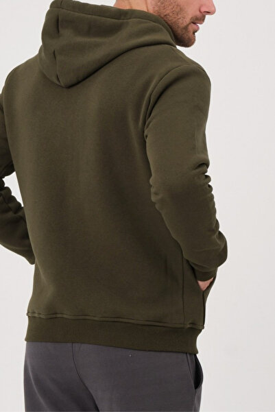 ruNadeS Khaki Plain Unisex Oversize (3 Stripes) Thick Fleece Cardigan