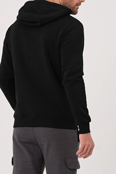 ruNadeS Black Plain Unisex Oversize (3 Stripes) Thick Fleece Cardigan