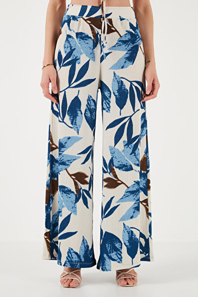 Lela Slim Fit High Waist Loose Leg Crop Top Patterned Suit 5866120