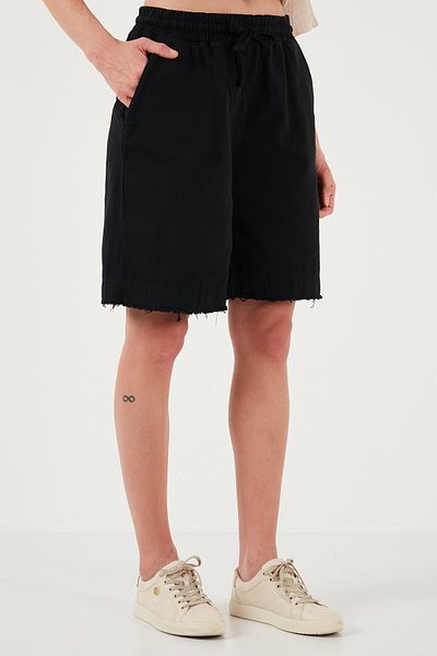 Lela Pantaloni scurți din bumbac, cu talie normală, cu buzunare, 668YP5326