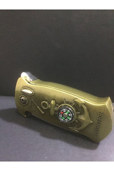 enyatakı Bıçaklı Izgaralı Pürmüzlü Metal Tarz Çakmak