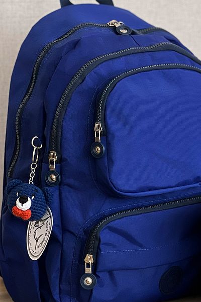 FCSTORE Geantă de școală, unisex, albastru și mediu, din material clinker, impermeabilă, pentru laptop de călătorie